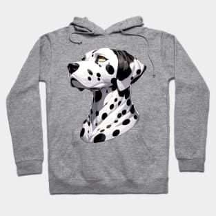 Stunning and Cool Dalmatian Monochrome and Gold Portrait for Father's Day Hoodie